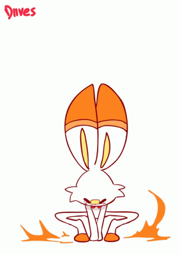 Diives Scorbunny Jumping Pokemon Art GIF