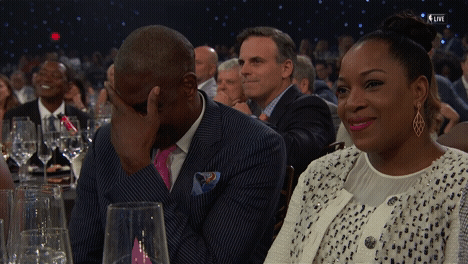 Dikembe Mutombo Cracking Up Lol GIF