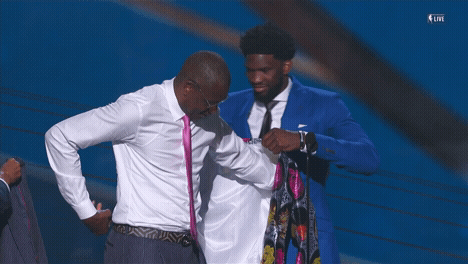 Dikembe Mutombo Suit Up Joel Embiid GIF