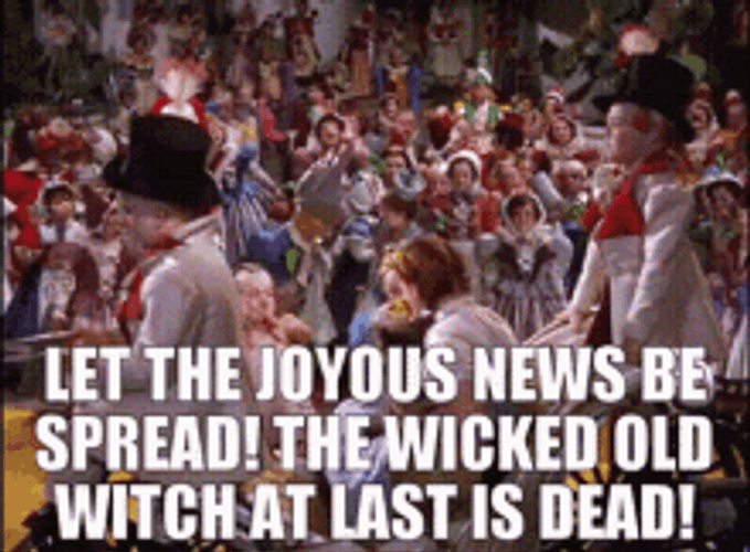 Ding Dong The Witch Is Dead Announcement GIF