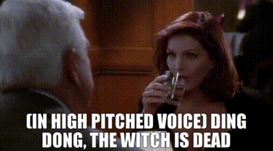 Ding Dong The Witch Is Dead Drinks Water GIF