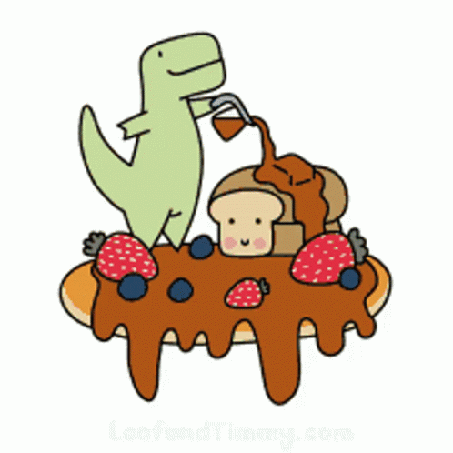 Dino And Fruits Pancake GIF
