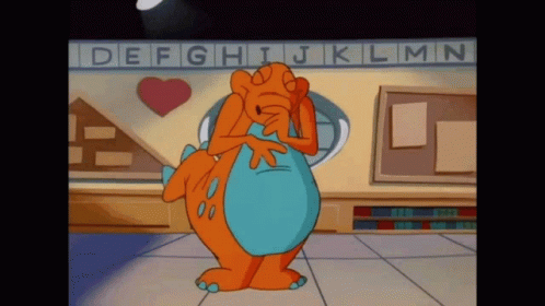 Dino Squished By An Anvil GIF