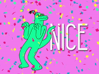 Dinosaur Dance Raining Confetti GIF