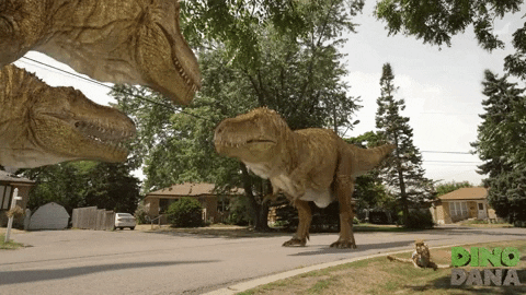 Dinosaur Dance With A Kid GIF