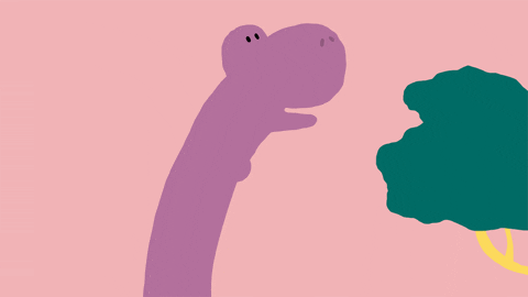 Dinosaur Eat Gree Leaves GIF