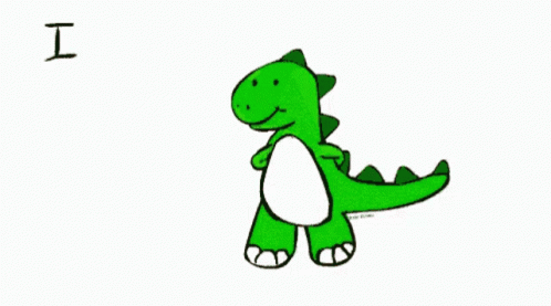Dinosaur Holding Stick Saying I Miss You