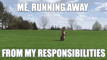 Dinosaur Mascot Running Away From Responsibility GIF