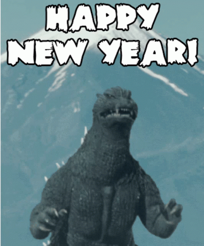 Dinosaur New Year GIF