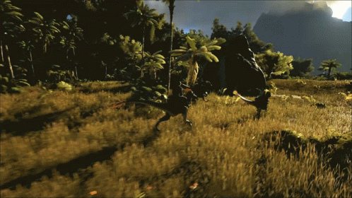 Dinosaur Running In A Field GIF