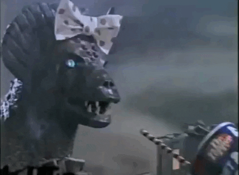 Dinosaur With Ribbon Drinking Dr Pepper GIF