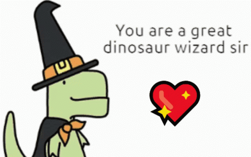 Dinosaur Wizard Card GIF