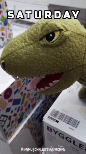 Dinosaur Working Saturday GIF