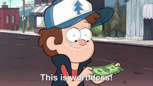 Dipper Pines Realizing Money Is Worthless GIF
