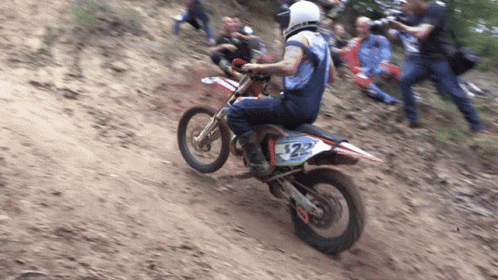 Dirt Bike Uphill Climb Jump Fail GIF