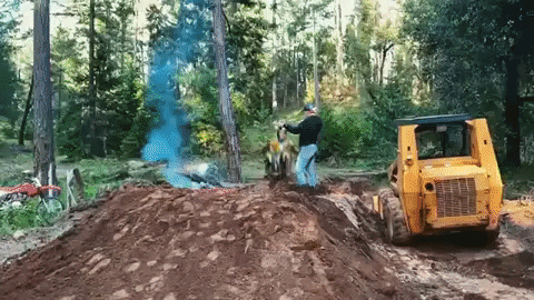 Dirt Bike Hill Jump Cheers GIF