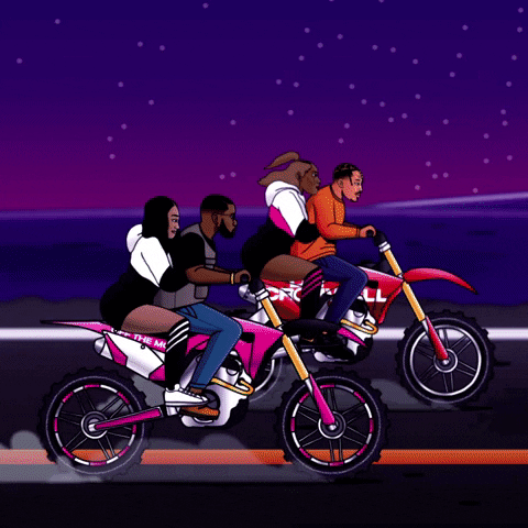 Dirt Bike Moon Jump Animation GIF