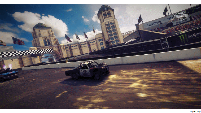 Dirt Showdown Car Race Side Crash GIF