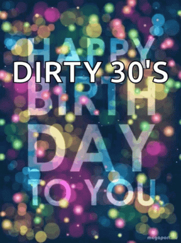 Dirty 30 Birthday Greeting With Colorful Lights