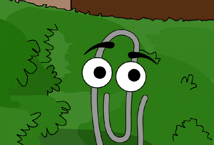 Disappearing Meme Clippy Hiding In Bush GIF