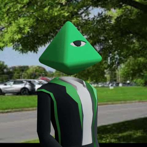 Disappearing Meme Cool Polygonal Mind GIF