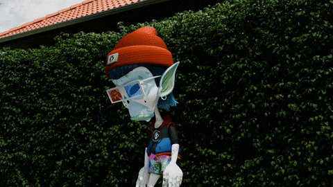 Disappearing Meme Moonie Hiding In Plants GIF