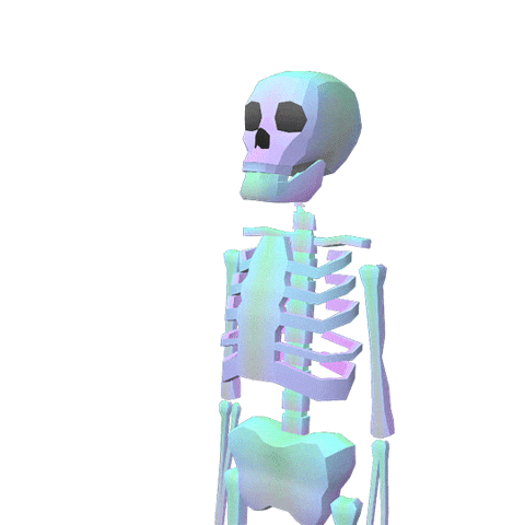 Disappearing Meme Skeleton In Nothingness GIF