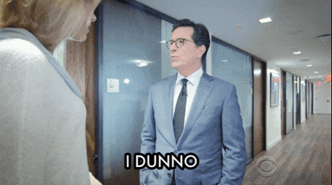 Disappearing Meme Stephen Colbert I Dunno GIF