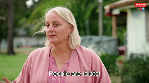 Disappointed Ordinary People's Reaction On Idiots GIF