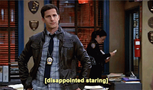 Disappointment Disappointed Staring Andy Samberg GIF