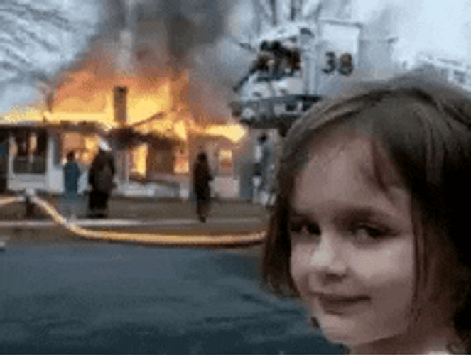Disaster Girl Fire Meme GIF