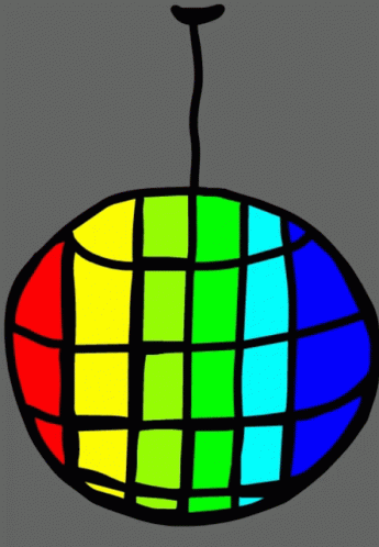 Colorful Disco Ball Art GIF