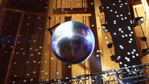 Shimmering Huge Disco Ball GIF