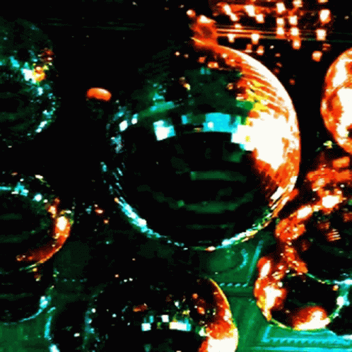 Shinning Black Disco Balls GIF