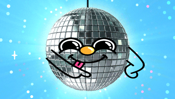Disco Ball Smiley Face Dance GIF