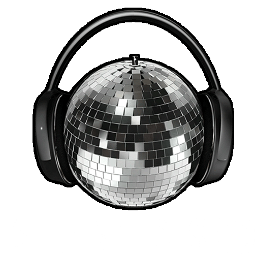 Disco Ball Spinning Headphones Music GIF