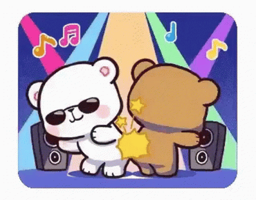 Disco Dance Bears Bumping Butts GIF