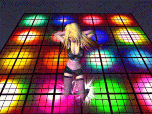 Disco Dance Blonde Animated Girl GIF