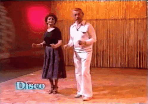 Disco Dance Couple Bending Knee GIF