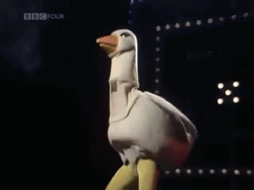 Disco Dance Duck Mascot GIF