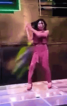 Disco Dance Girl Funny Hair Shake GIF