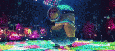 Disco Dance Minion Pointing GIF