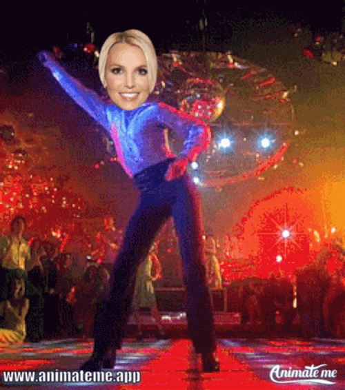 Disco Dancing Britney Spears Face Swap GIF