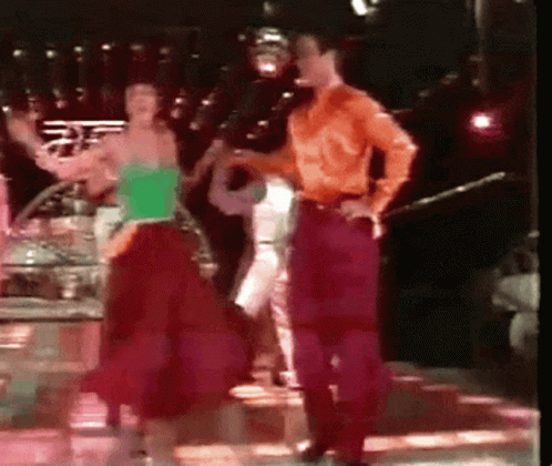 Disco Dancing Woman Fell On Ground GIF