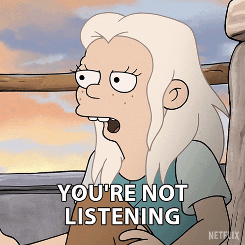 Disenchantment Princess Bean Not Listening GIF