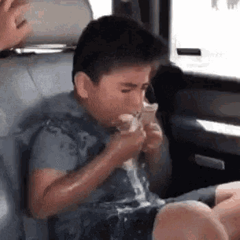 Disgusting Kid Car Vomit GIF