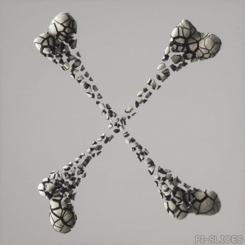 Disintegrating Cross Bone Artwork GIF
