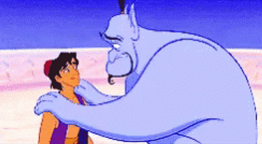 Disney Aladdin & Genie Hug GIF