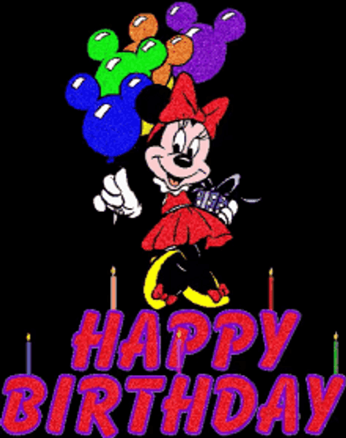 Disney Birthday Balloons Minnie Mouse GIF