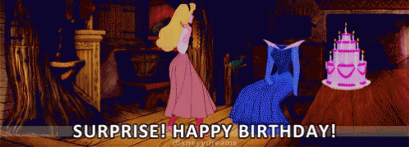 Disney Birthday Surprise Aurora Sleeping Beauty GIF